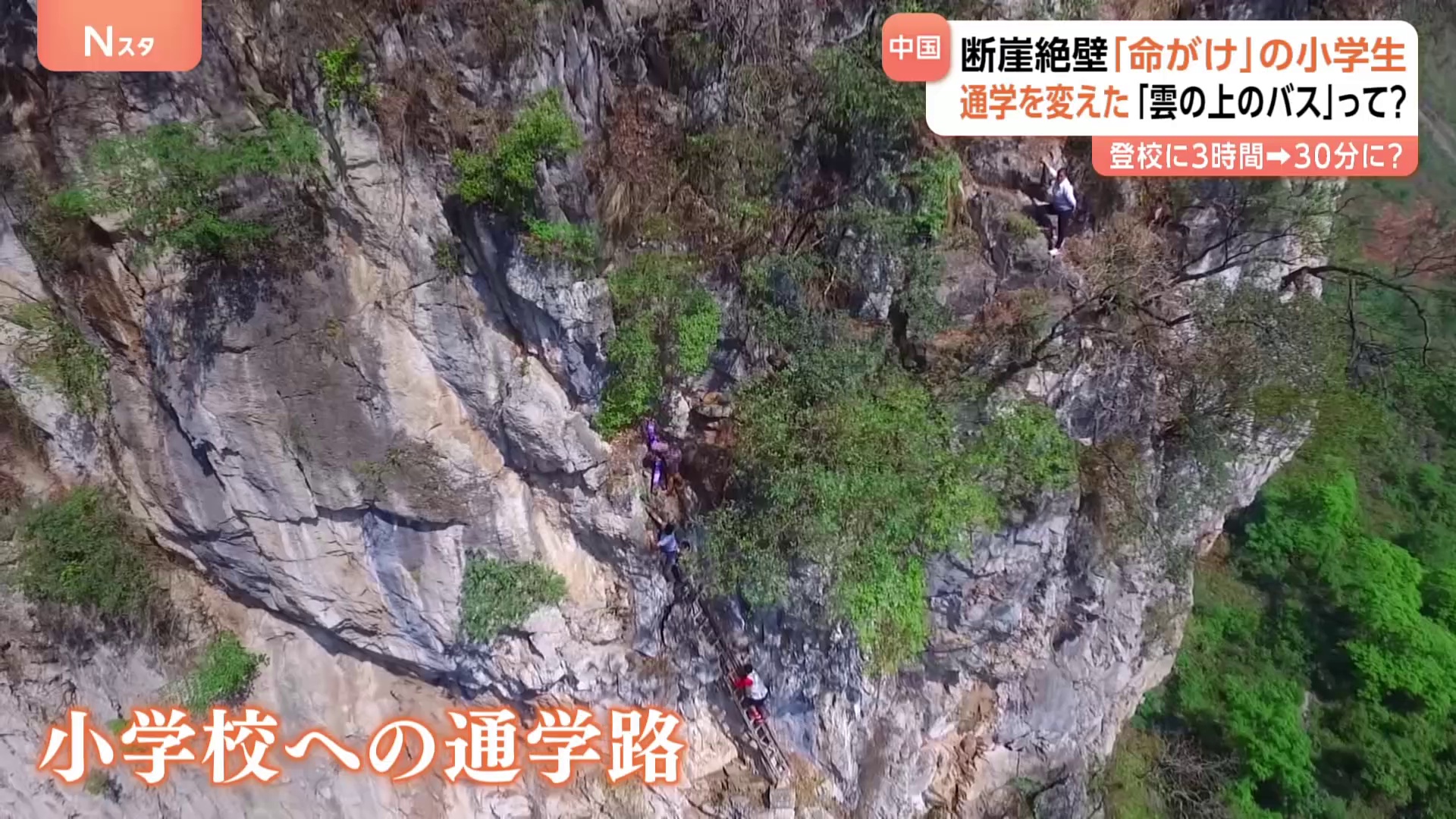 ⛰️悬崖通学路变“云端巴士”，逆袭！