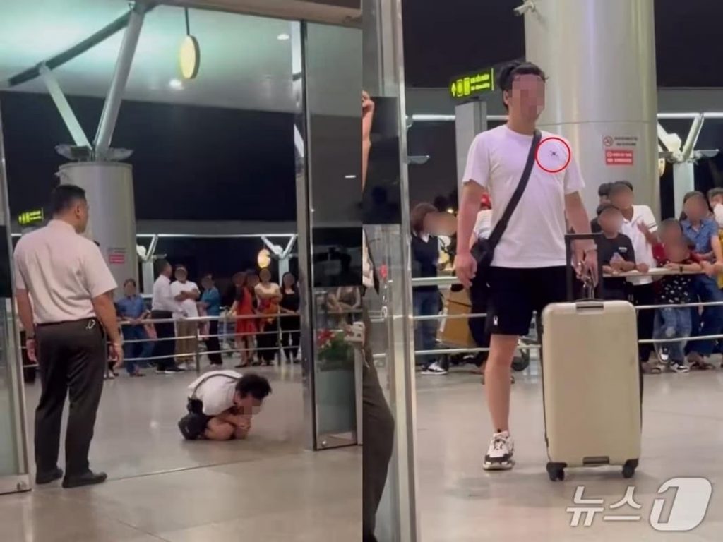 🚨韩男机上哭！疑骚扰越南女，被公安带走！